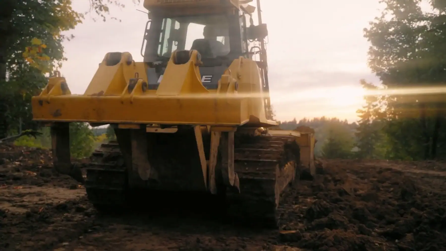 LPG dozer pushing a pass of finish grade